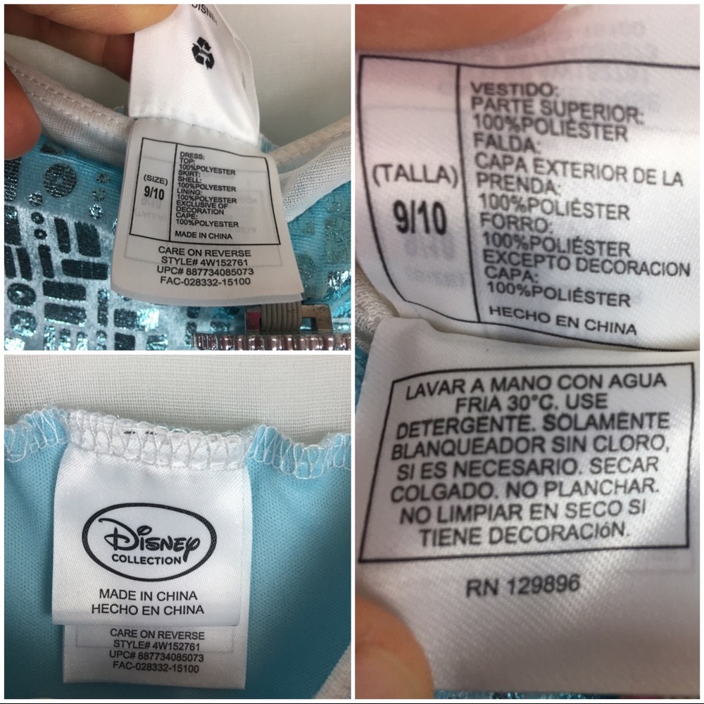 Disney Frozen Elsa Costume Dress Size 9/10 - Picture 6 of 8